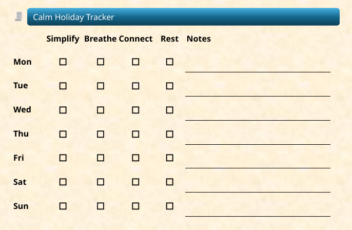 Holiday tracker sheet